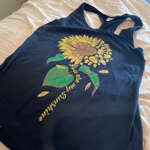 Skull and sunflower tank
